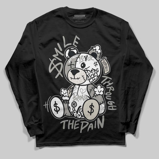 Jordan 3 Retro Pure Money DopeSkill Long Sleeve T-Shirt Smile Through The Pain Graphic Streetwear - Black