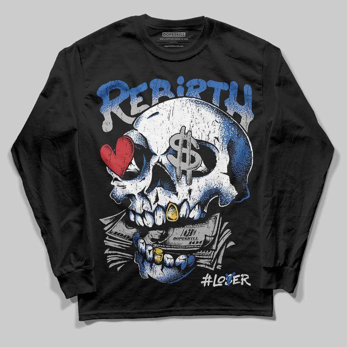 Jordan 3 "True Blue" DopeSkill Long Sleeve T-Shirt Rebirth Graphic Streetwear - Black