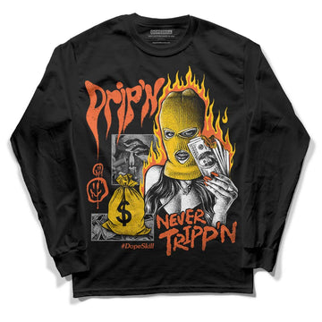 Jordan 3 Georgia Peach DopeSkill Long Sleeve T-Shirt Drip'n Never Tripp'n Graphic Streetwear - Black