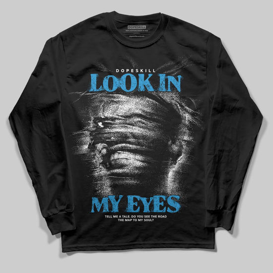 Royal Blue Sneakers DopeSkill Long Sleeve T-Shirt Look In My Eyes Graphic Streetwear - Black
