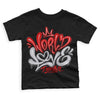 Jordan 4 Retro Red Cement DopeSkill Toddler Kids T-shirt World Love Graphic Streetwear - Black