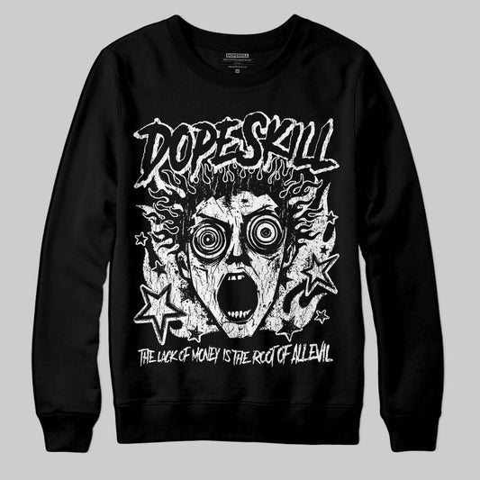 Black and White Sneakers DopeSkill Sweatshirt Root of Evil Graphic Streetwear - Black