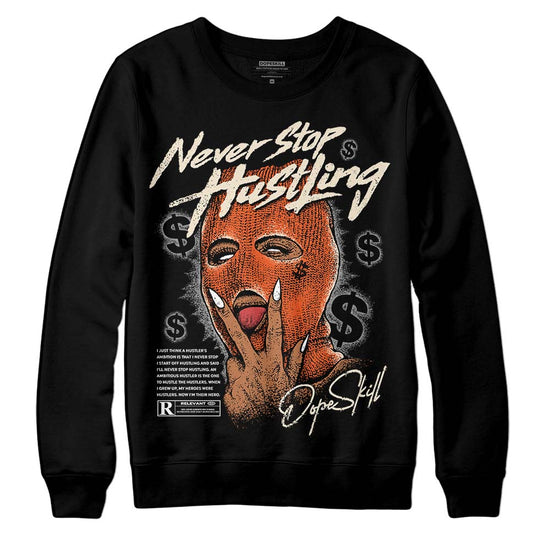 Jordan 3 Georgia Peach DopeSkill Sweatshirt Never Stop Hustling Graphic Streetwear - Black