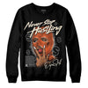 Jordan 3 Georgia Peach DopeSkill Sweatshirt Never Stop Hustling Graphic Streetwear - Black