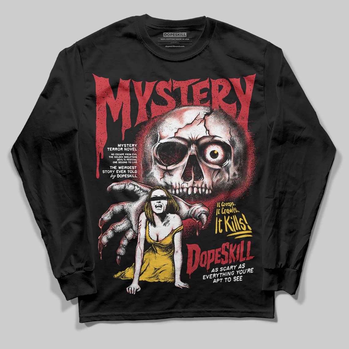 Jordan 14 Retro Ferrari (2025) DopeSkill Long Sleeve T-Shirt Mystery Ghostly Grasp Graphic Streetwear - Black