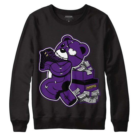 Jordan 12 “Field Purple” DopeSkill Sweatshirt Bear Steals Sneaker Graphic Streetwear - Black