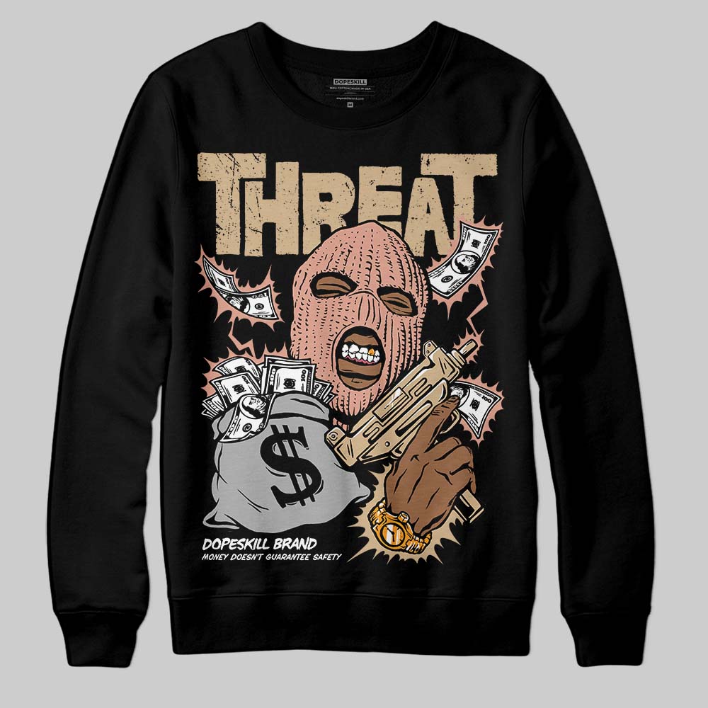TAN Sneakers DopeSkill Sweatshirt Under Threat Graphic Streetwear - Black