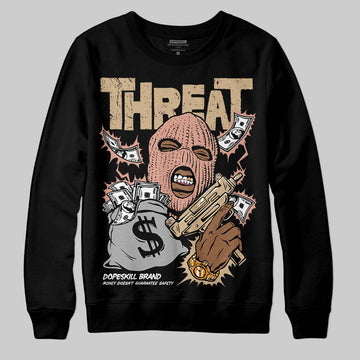 TAN Sneakers DopeSkill Sweatshirt Under Threat Graphic Streetwear - Black