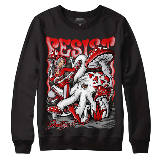 Jordan 4 Retro Red Cement DopeSkill Sweatshirt Resist Graphic Streetwear - Black