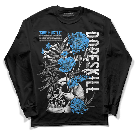 Jordan 3 "Midnight Navy" DopeSkill Long Sleeve T-Shirt Side Hustle Graphic Streetwear - Black