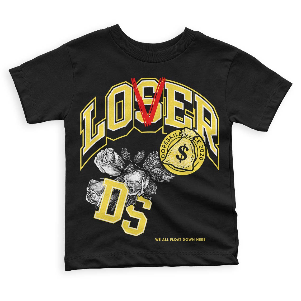 Jordan 11 Low 'Yellow Snakeskin' DopeSkill Toddler Kids T-shirt Loser Lover Graphic Streetwear - Black