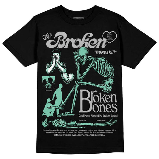 Jordan 3 "Green Glow" DopeSkill T-Shirt Broken Bones Graphic Streetwear - Black