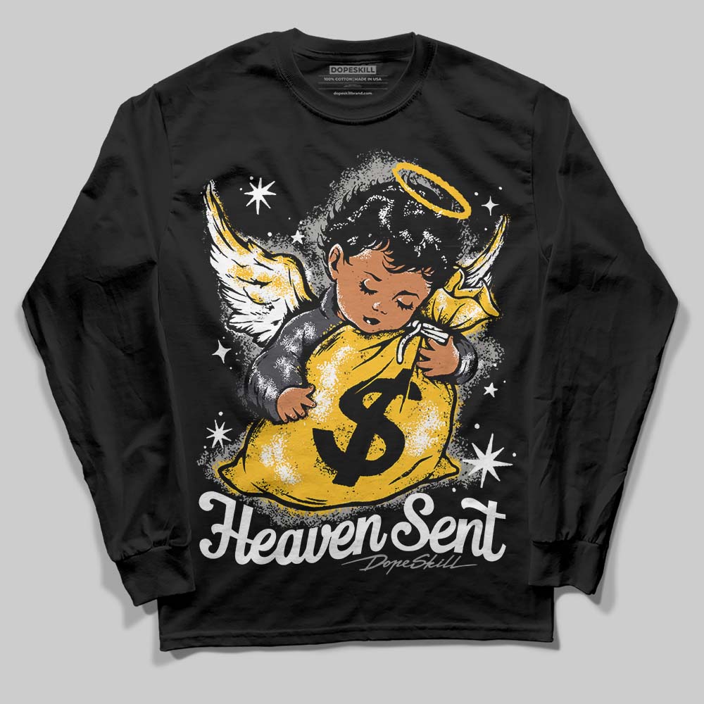 Jordan 3 Retro Black Cat DopeSkill Long Sleeve T-Shirt Heaven Sent Graphic Streetwear - Black