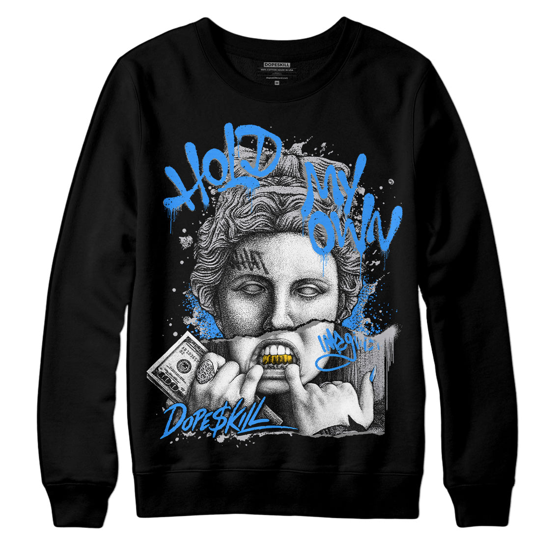 Jordan 11 Retro Low Cement Grey DopeSkill Sweatshirt Hold My Own Graphic Streetwear - Black 