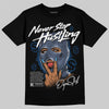 Jordan 11 Retro Low Diffused Blue DopeSkill T-Shirt Never Stop Hustling Graphic Streetwear - Black