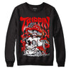 Jordan 4 Retro Red Cement DopeSkill Sweatshirt Trippin Graphic Streetwear - Black