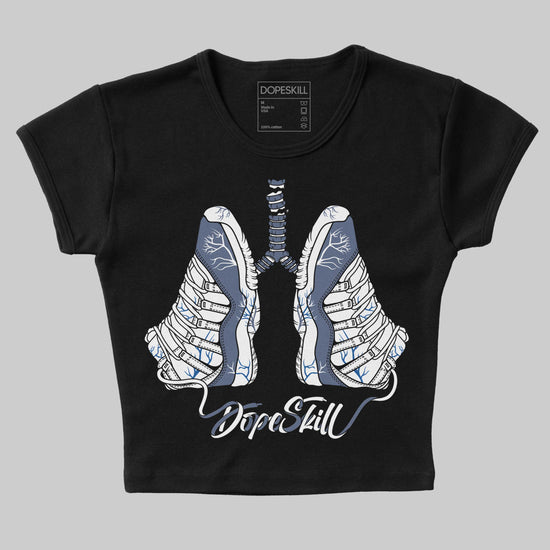 Jordan 11 Retro Low Diffused Blue DopeSkill Women's Crop Top Breathe Graphic Streetwear - Black