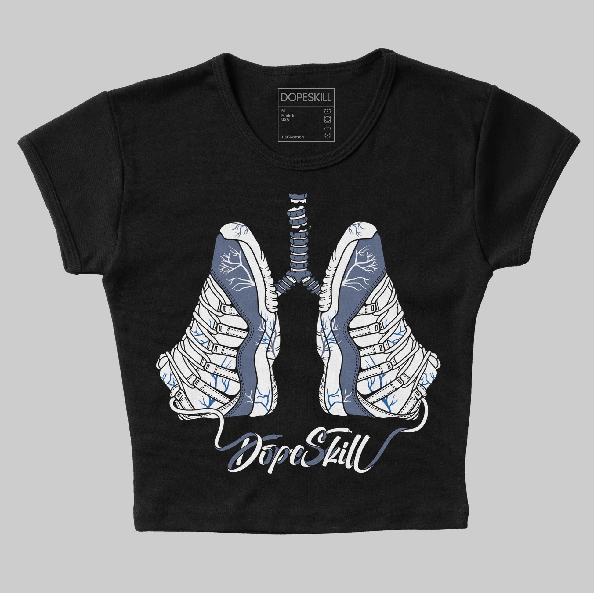 Jordan 11 Retro Low Diffused Blue DopeSkill Women's Crop Top Breathe Graphic Streetwear - Black