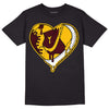 Dunk Yellow Bordeaux DopeSkill T-Shirt Heart Jordan Graphic Streetwear - Black