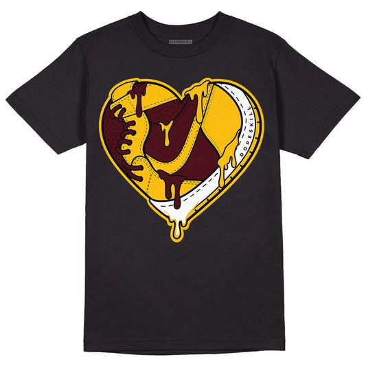 Dunk Yellow Bordeaux DopeSkill T-Shirt Heart Jordan Graphic Streetwear - Black