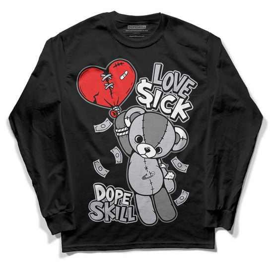 Grey Sneakers DopeSkill Long Sleeve T-Shirt Love Sick Graphic Streetwear - Black