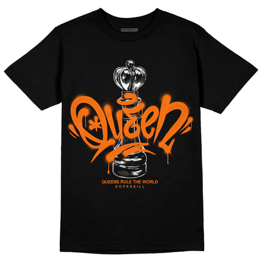 Orange, Black & White Sneakers DopeSkill T-Shirt Queen Chess Graphic Streetwear - Black