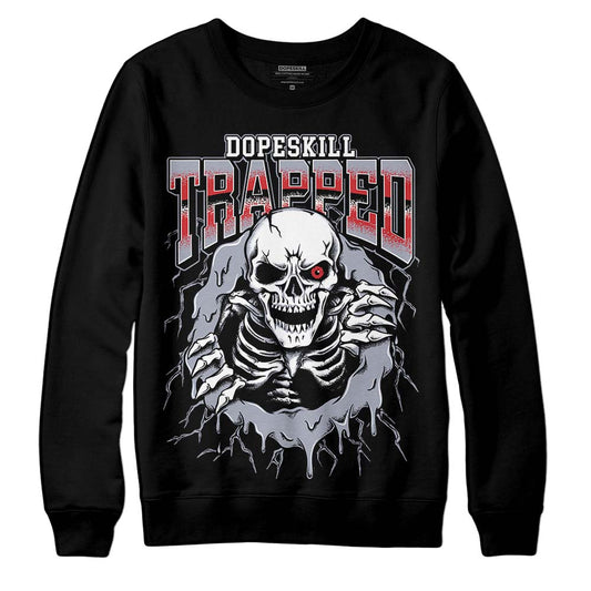 Jordan 4 “Bred Reimagined” DopeSkill Sweatshirt Trapped Halloween Graphic Streetwear - Black