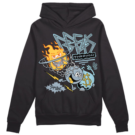 Jordan 13 “Blue Grey” DopeSkill Hoodie Sweatshirt Break Through Graphic Streetwear - Black