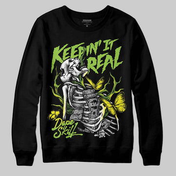 Neon Green Sneakers DopeSkill Sweatshirt Keepin' It Real Graphic Streetwear - Black