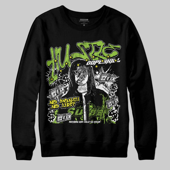 Neon Green Sneakers DopeSkill Sweatshirt No Money No Lust Graphic Streetwear - Black