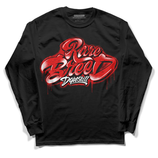 Jordan 4 Retro Red Cement DopeSkill Long Sleeve T-Shirt Rare Breed Type Graphic Streetwear - Black