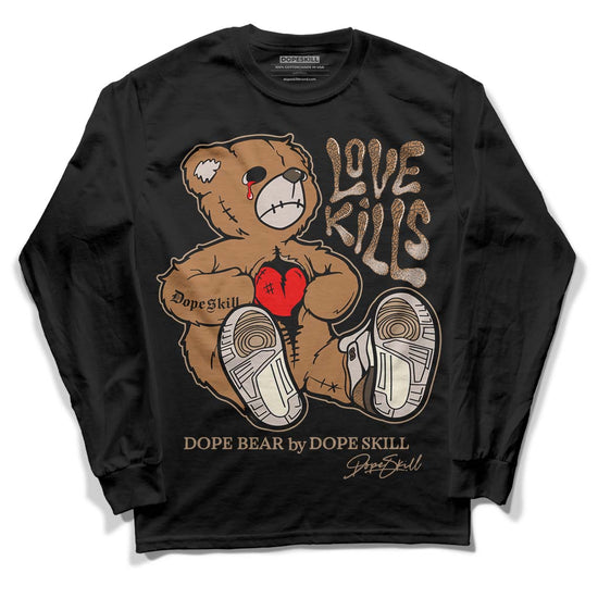 Jordan 3 Retro Palomino DopeSkill Long Sleeve T-Shirt Love Kills Graphic Streetwear - Black