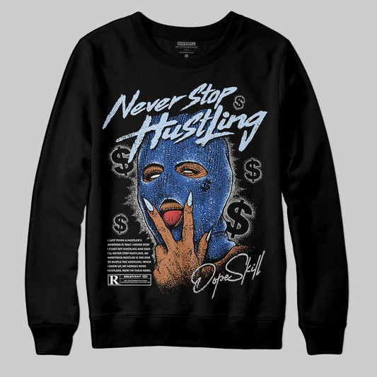 Awake NY x Jordan 5 Retro 'Black Racer Blue' DopeSkill Sweatshirt Never Stop Hustling Graphic Streetwear - Black