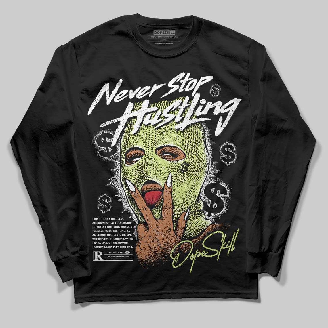 Jordan 11 “Inner Beast” DopeSkill Long Sleeve T-Shirt Never Stop Hustling Graphic Streetwear - Black