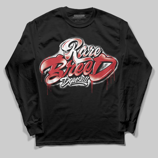 Jordan 5 Retro Fire Red Black Tongue (2025) DopeSkill Long Sleeve T-Shirt Rare Breed Type Graphic Streetwear - Black