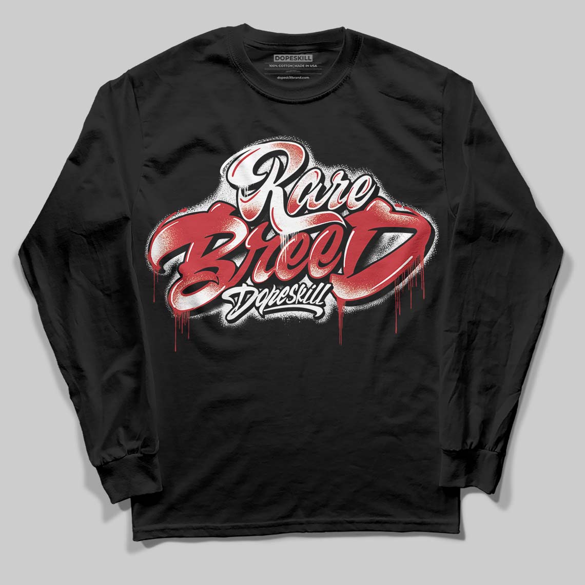 Jordan 5 Retro Fire Red Black Tongue (2025) DopeSkill Long Sleeve T-Shirt Rare Breed Type Graphic Streetwear - Black