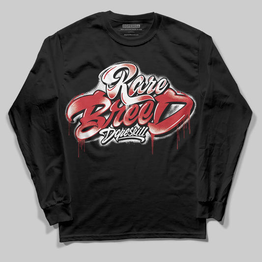 Jordan 5 Retro Fire Red Black Tongue (2025) DopeSkill Long Sleeve T-Shirt Rare Breed Type Graphic Streetwear - Black
