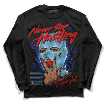 Travis Scott x Jordan 4 Retro 'Cactus Jack' DopeSkill Long Sleeve T-Shirt Never Stop Hustling Graphic Streetwear - Black