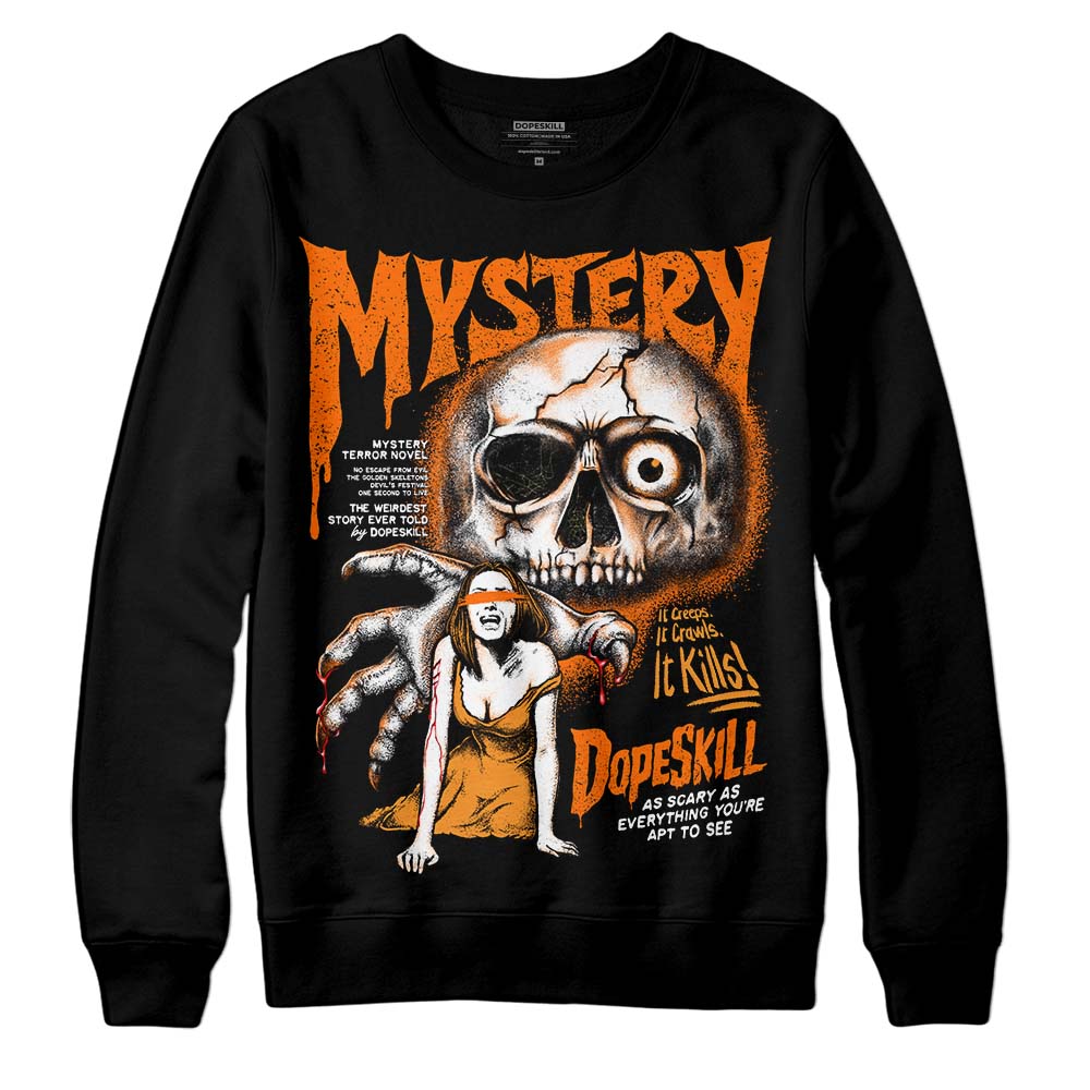 Orange, Black & White Sneakers DopeSkill Sweatshirt Mystery Ghostly Grasp Graphic Streetwear - Black