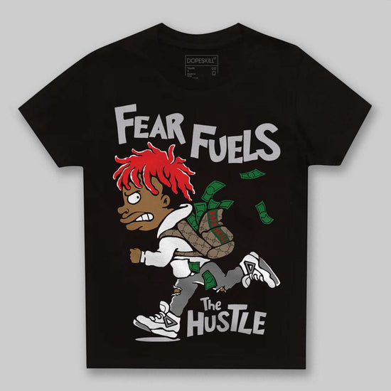 Grey Sneakers DopeSkill Toddler Kids T-shirt Fear Fuels The Hustle Graphic Streetwear - black
