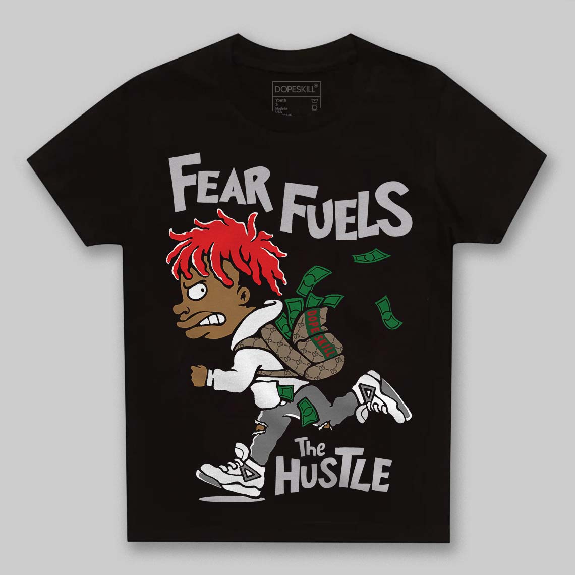 Grey Sneakers DopeSkill Toddler Kids T-shirt Fear Fuels The Hustle Graphic Streetwear - black