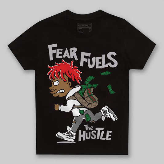 Grey Sneakers DopeSkill Toddler Kids T-shirt Fear Fuels The Hustle Graphic Streetwear - black