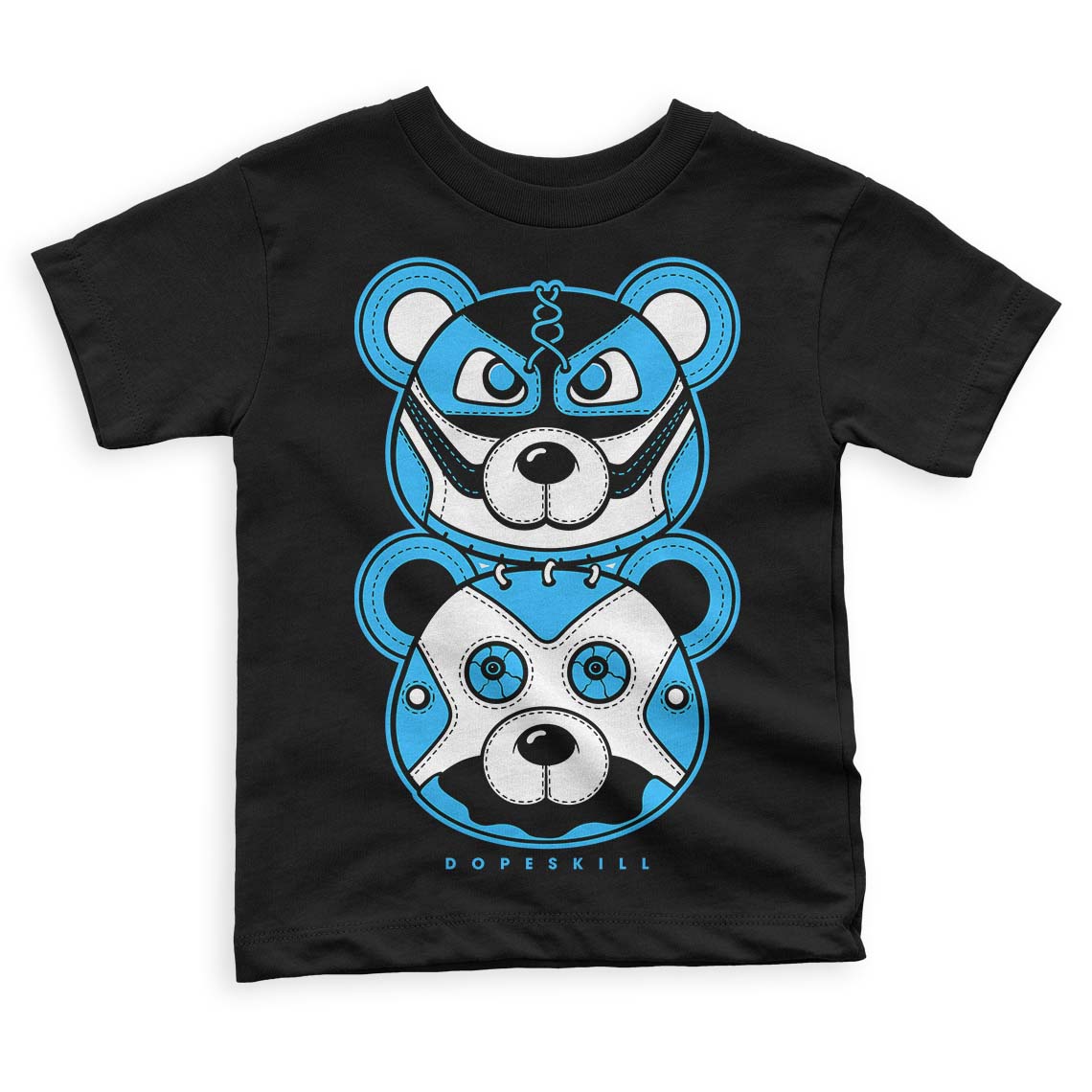 Jordan 1 High Retro OG “University Blue” DopeSkill Toddler Kids T-shirt Leather Bear Graphic Streetwear - Black