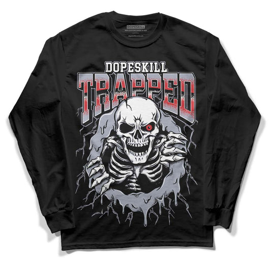 Jordan 4 “Bred Reimagined” DopeSkill Long Sleeve T-Shirt Trapped Halloween Graphic Streetwear - Black