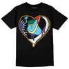 Jordan 1 Mid GS 'Six Championships' DopeSkill T-Shirt Heart Jordan 1 Graphic Streetwear - Black