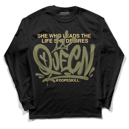 Jordan 4 Retro SE Craft Medium Olive DopeSkill Long Sleeve T-Shirt Queen Graphic Streetwear - Black