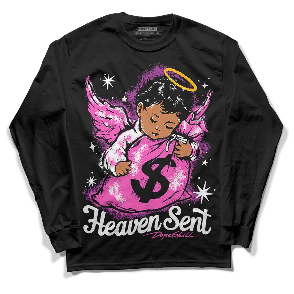 Jordan 4 GS “Hyper Violet” DopeSkill Long Sleeve T-Shirt Heaven Sent Graphic Streetwear - Black