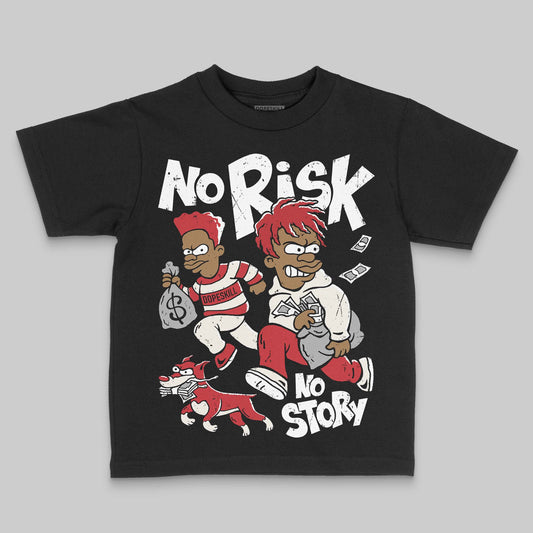Jordan 4 “Flight Club” DopeSkill Toddler Kids T-shirt No Risk No Story Graphic Streetwear - Black
