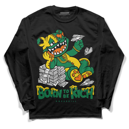 Green Sneakers DopeSkill Long Sleeve T-Shirt Born To Be Rich Graphic Streetwear - Black