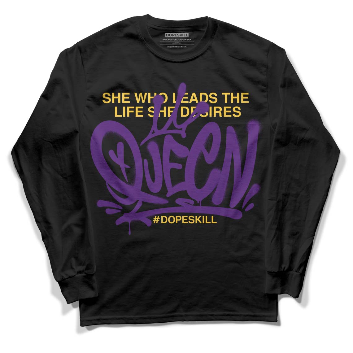 Jordan 12 “Field Purple” DopeSkill Long Sleeve T-Shirt Queen Graphic Streetwear - Black